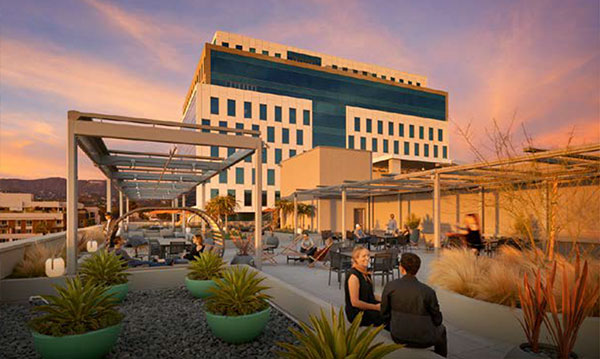 Netflix Hollywood campus exterior at sunset